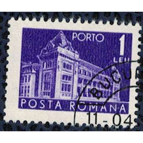 Roumanie 1967 Oblitéré Used Bureau Central De La Poste 1 Lei Bleu Violet Su