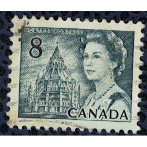 Canada 1971 Oblitéré Used Queen Elizabeth Ii Reine Et La Librairie Du Parlement Su