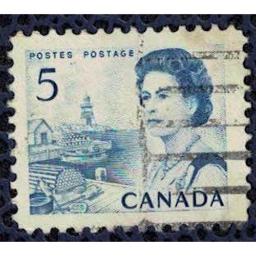 Canada 1967 Oblitéré Used Queen Elizabeth Ii Reine Port De Pêche Sur La Côte Atlantique Su