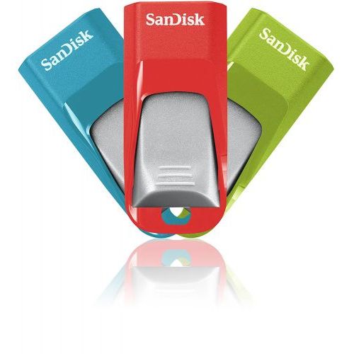 Pack 3 clés USB 2.0 SanDisk Cruzer Blade 16 Go - bleu, vert, rose
