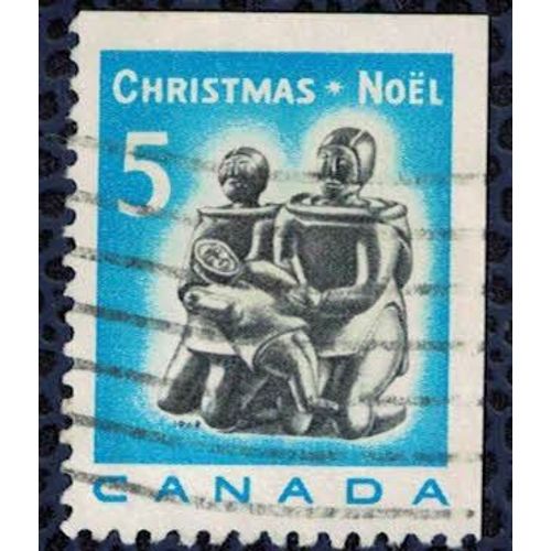 Canada 1968 Oblitéré Used Christmas Noël Sculpture Famille Esquimau Su