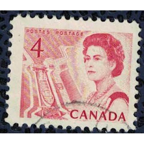 Canada 1967 Oblitéré Used Queen Elizabeth Ii Reine Navire Dans Une Écluse Sur Le Saint Laurent Su