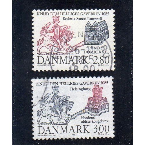 Timbres-Poste Du Danemark (900ème Anniversaire De L'acte De La Donation Du Roi Saint Knut À La Cathédrale De Lund, Émission Commune Avec La Suède)