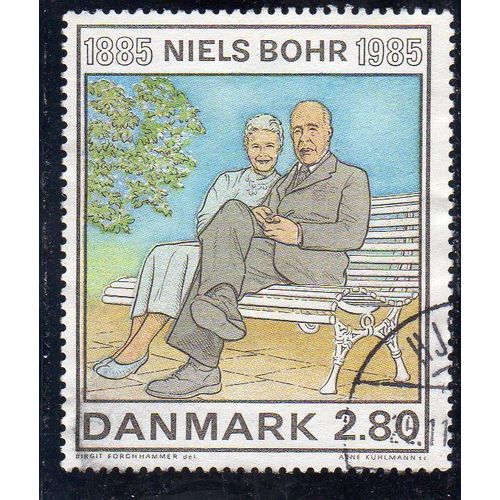 Timbre-Poste Du Danemark (Centenaire De La Naissance De Niels Bohr, Prix Nobel 1922)