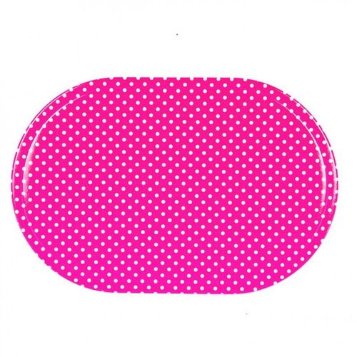 Set De Table Ovale À Pois 44x29cm Rose
