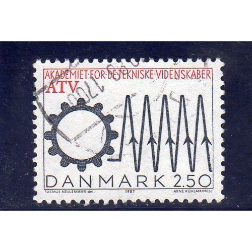 Timbre-Poste Du Danemark (Cinquantenaire De L'académie Danoise Des Sciences Et Techniques)