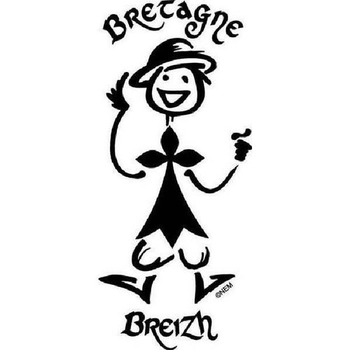 1 Adhésif Breton Bretagne Breizh - Transparent - Résistant - Noir - 12.5 X 6.8 Cm