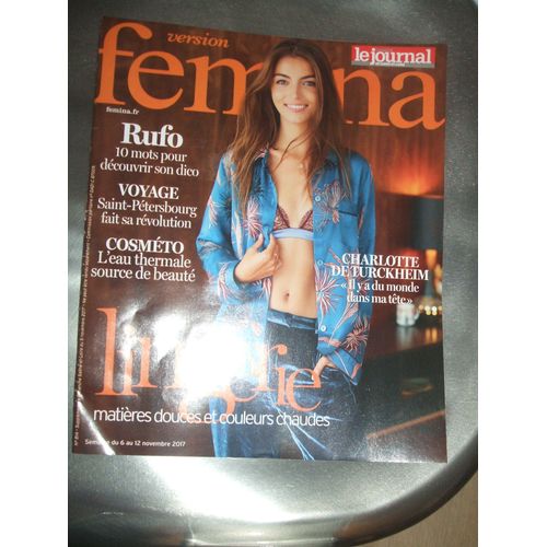 Version Fémina 814  Charlotte De Turckheim - Saint-Petersbourg - Beauté L'eau Thermale - 