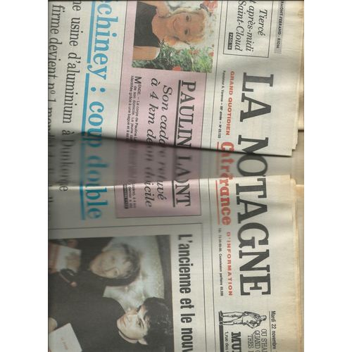 Journal La Montagne Du 22/11/1988, Pauline Lafond,Alexandre Jardin, Chrisiane Rocheford, Agnès Varda, Orion,Dorin-Pliat,  Roland Giraud, Clémentine Celariè 23122 