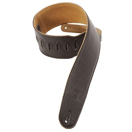 Levys Leathers M4gf-Dbr Sangle De Guitare En Cuir Rembourrée, Marron