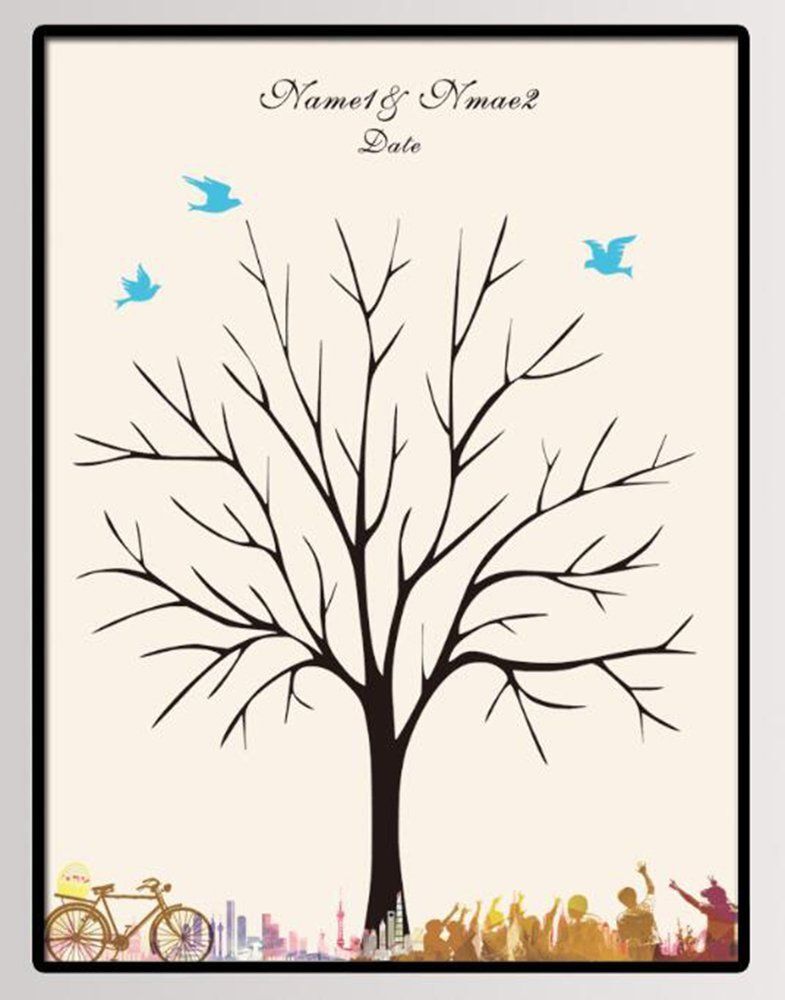 Tableau A Empreintes Pour Les Invites Pour Les Evenements Comme Mariage Anniversaire Bapteme Communion 60x75 Cm Arbre Rakuten