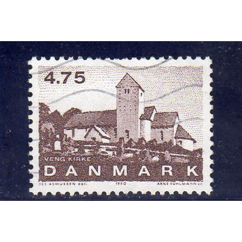 Timbre-Poste Du Danemark (Église De Veng En Jutland)