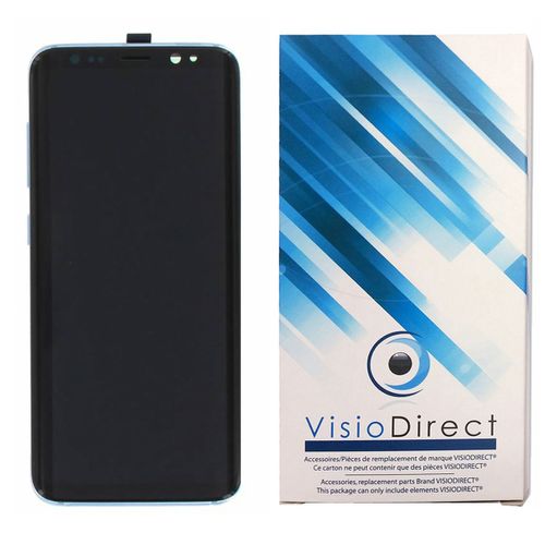 Visiodirect® Ecran Complet Pour Samsung Galaxy S8 G950f Téléphone Portable Bleu Vitre Tactile + Écran Lcd Sur Chassis