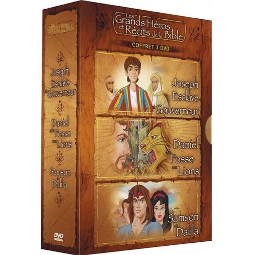 Les Grands Héros Et Récits De La Bible - Coffret - Joseph, Esclave Gouverneur + Daniel Et La Fosse Aux Lions + Samson Et Dalila