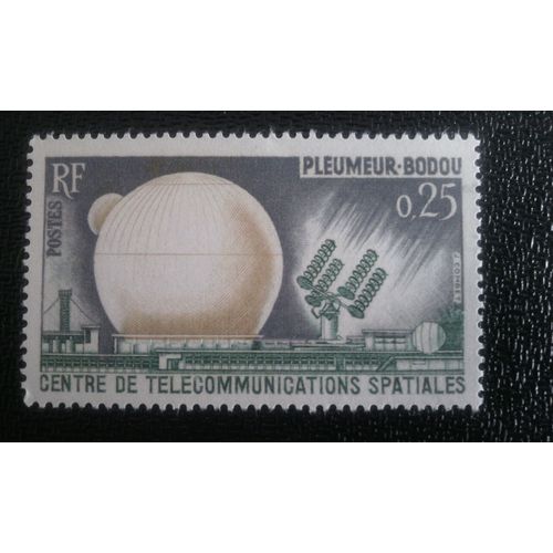 Timbre France (Yt1360) 1962 Pleumeur Bodou. Centre Pour Les Communications Spatiales
