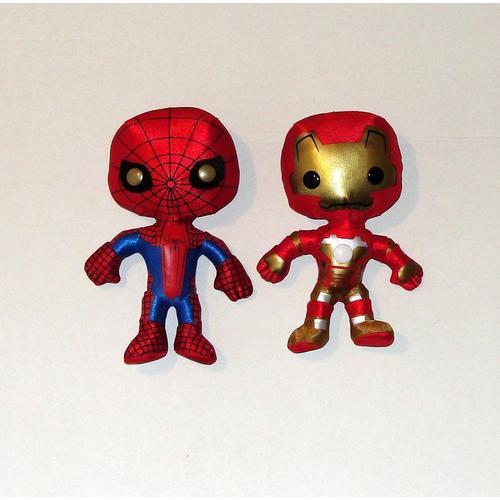 Peluche Doudou Spiderman Et Iron Man Avengers 20 Cm