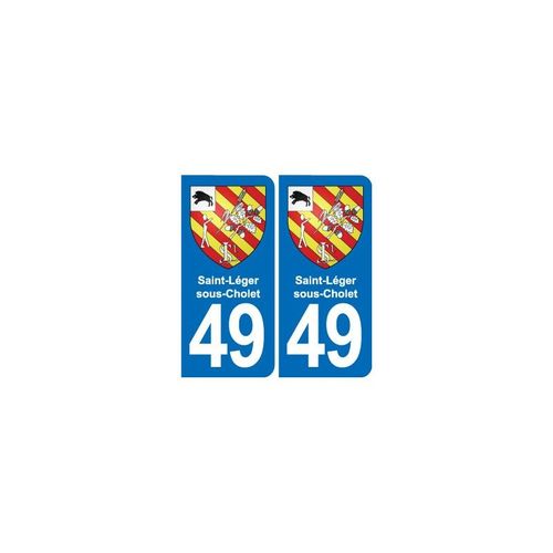 49 Saint-Léger-Sous-Cholet Blason Autocollant Plaque Stickers Ville - Couleur : Droits - Angles : Droits