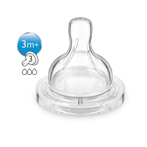 Philips Avent Classic + Tétine 3m + Débit Moyen 2 Par Paquet 