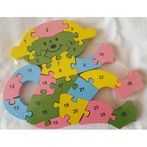 Puzzle Singe En Bois, Alphabet Et Chiffres