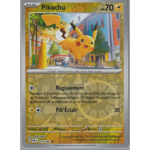 Carte Pokémon - Pikachu - 018/091 - Reverse - Ev4,5 Destinée De Paldea Sous Sleeve - Choupine50