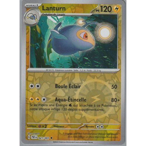 Carte Pokémon - Lanturn - 021/091 - Reverse - Ev4,5 Destinée De Paldea Sous Sleeve - Choupine50