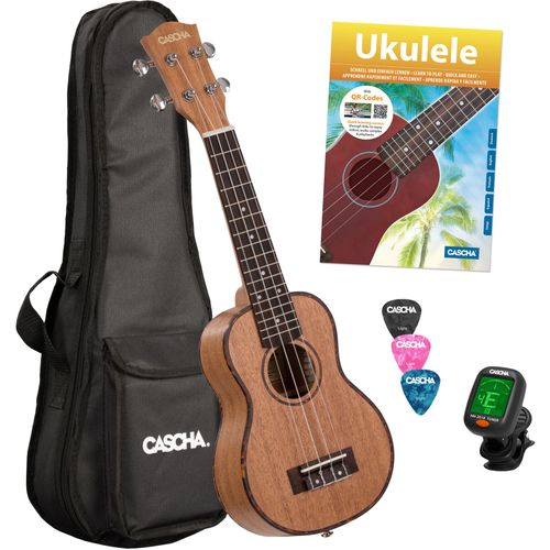 Cascha Hh 2027 Premium Mahogany Pack Ukulélé Soprano (4 Langues)