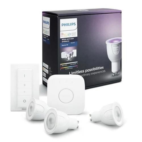 Philips Hue Kit de démarrage 2 ampoules White Ambiance GU10 pont de connexion 