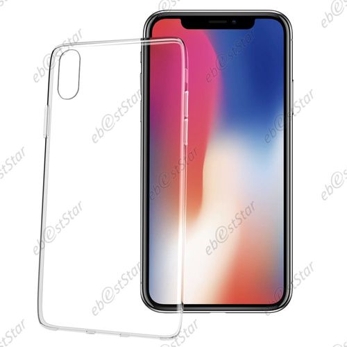 Ebeststar ® Film Protection Écran En Verre Trempé + Coque Silicone Gel Ultra Fine Housse Etui Souple Pour Apple Iphone X Écran 5.8", Iphone 10, Couleur Transparent [Note Importante Lire Description]
