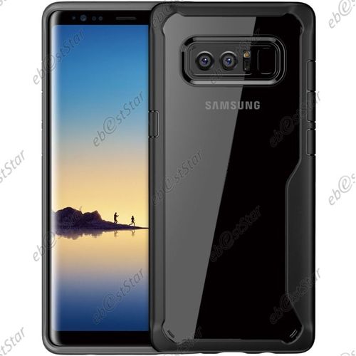 Ebeststar ® Pour Samsung Galaxy Note8 - Coque Fusion Rigide Crystale Avec Contour Bumper Silicone Gel, Couleur Noir [Dimensions Precises De Votre Appareil : 162.5 X 74.8 X 8.6 Mm, Écran 6.3'']