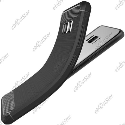 Ebeststar ® Coque Etui Housse Silicone Motif Fibre Carbone 2 Barres Horizontales Pour Samsung Galaxy S8 Plus, Couleur Noir [Dimensions Precises De Votre Appareil : 159.5 X 73.4 X 8.1 Mm, Écran 6.2'']