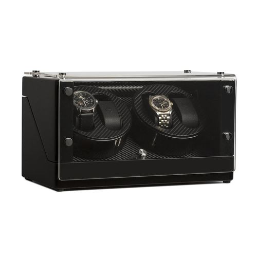 Klarstein Ca2pm Remontoir Automatique Pour 4 Montres - 4 Programmes De Rotation - Coffret Luxe Optique Carbone