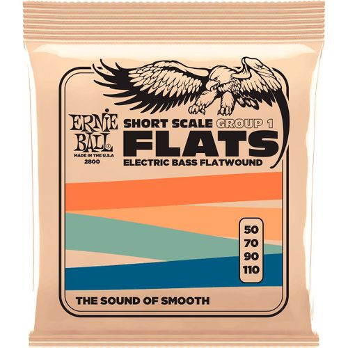 Ernie Ball 2800 - Jeu De Cordes Filets Plats Basse Short Scale - 50-110