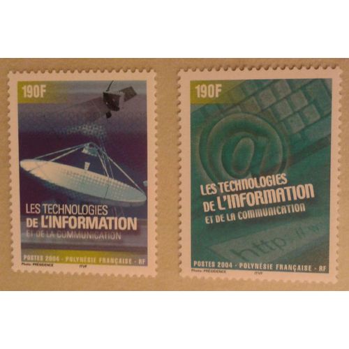 2 Timbres France Polynésie Française 2004 Yvert Et Tellier N°719, 720 Les Technologies De L'information Et De La Communication Neuf** Gomme Intacte