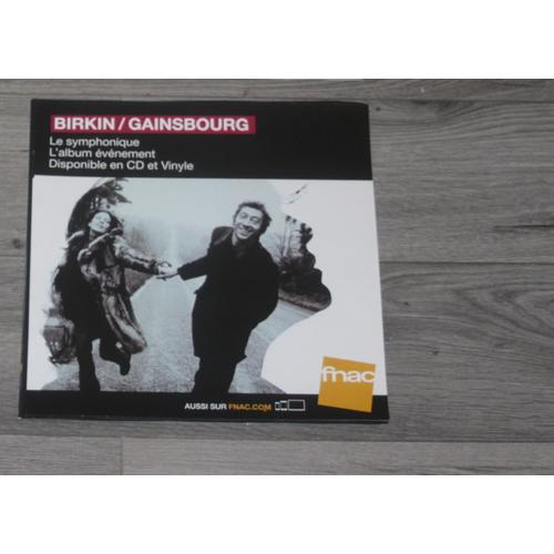Plv 30x30cm Souple Jane Birkin - Serge Gainsbourg Symphonique / Magasins Fnac 2017