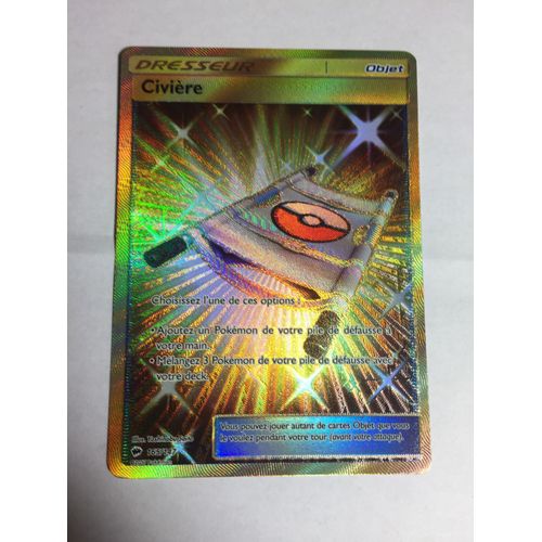 Civière 165/147 Carte Dresseur Pokemon Secrète Rare Soleil Et Lune Ombres Ardentes