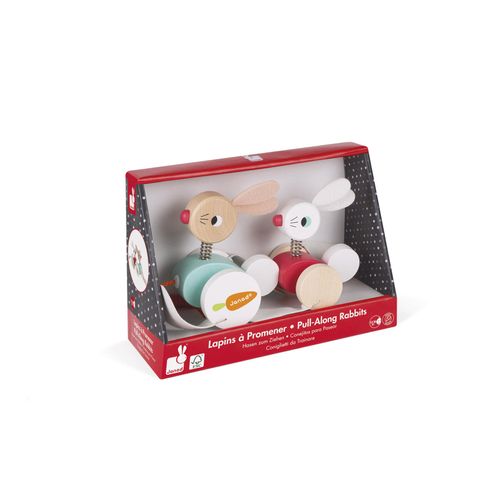 Jouets D'eveil Lapins À Promener (Bois)