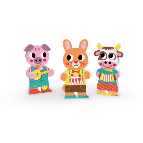 Jouets D'eveil Funny Magnets - Fête Musique / Ferme (Bois)