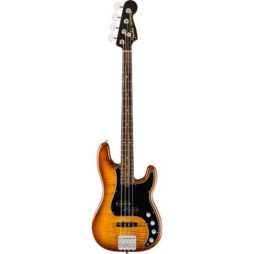 Fender Limited Edition American Ultra Precision Bass Tiger's Eye Eb Basse Électrique Avec Étui
