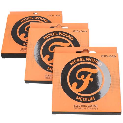 Fazley Epnw1046p Premium Nickel Wound Electric Guitar Strings Jeu De Cordes Medium Pour Guitare Électrique (3 Jeux)