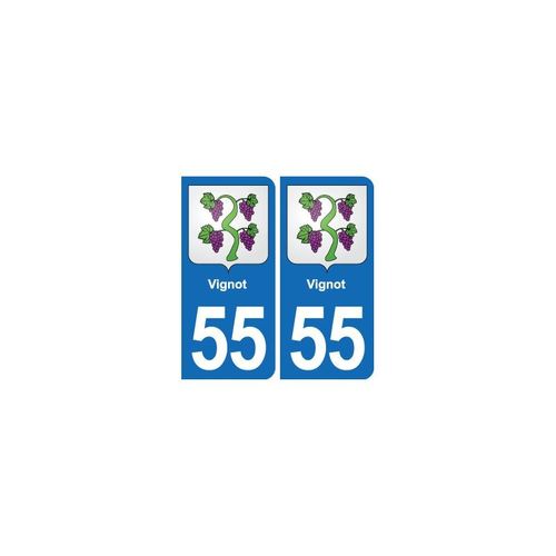 55 Vignot Blason Autocollant Plaque Stickers Ville - Couleur : Droits - Angles : Droits