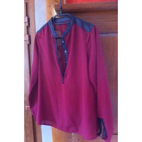 Chemise Stradivarius S Bordeaux Et Noire Comme Neuf
