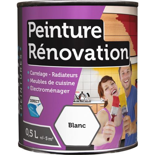 Peinture rénovation multi-surfaces Batir - Boîte 0,5 l - Blanc
