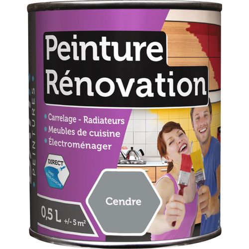 Peinture rénovation multi-surfaces Batir - Boîte 0,5 l - Cendre