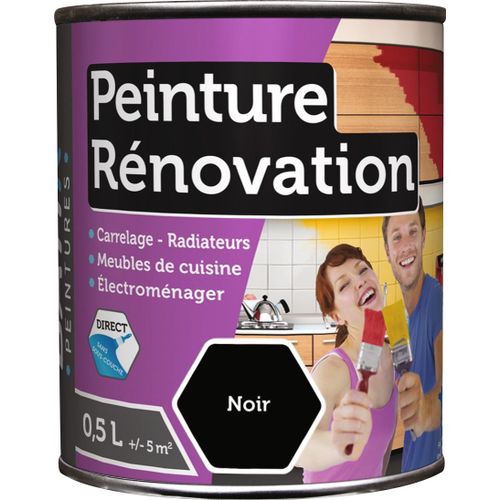 Peinture rénovation multi-surfaces Batir - Boîte 0,5 l - Noir
