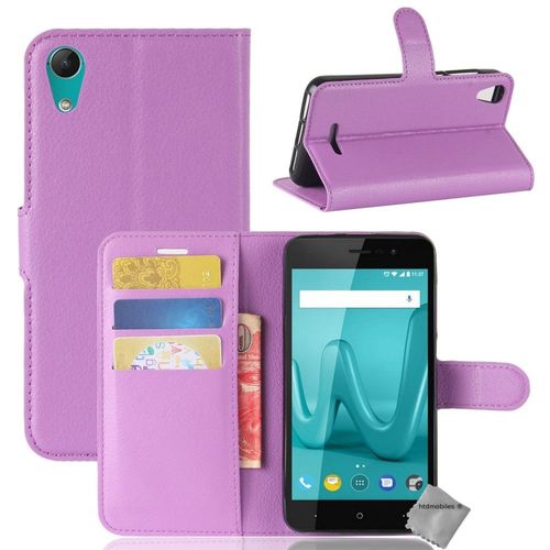 Housse Etui Coque Pochette Portefeuille Pour Wiko Sunny 2 + Film Ecran - Mauve