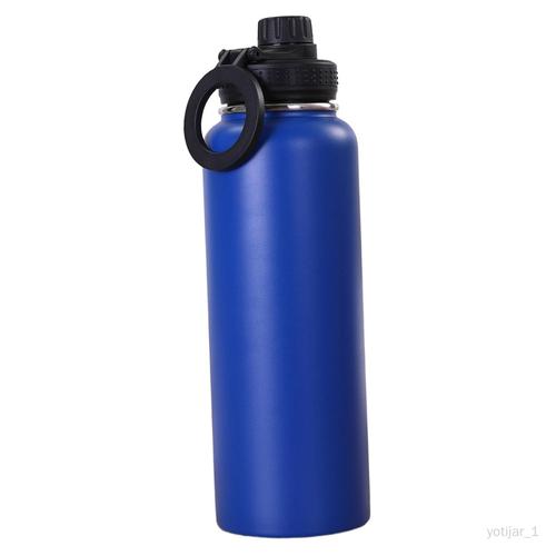 Bouteille D'eau Isolée Avec Support Pour Téléphone, Bouteille De Sport, Bouteilles De Gymnastique Pour L'extérieur Bleu 500ml