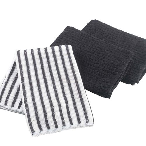 Lot De 3 Torchons De Cuisine En Microfibre - Noir