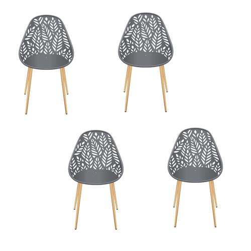 Lot De 4 Chaises D'extérieur Calvi En Polypropylène - Gris