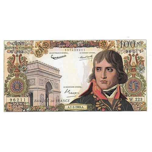 100 Nf "Bonaparte" Plaqué À La Feuille D'argent Pure