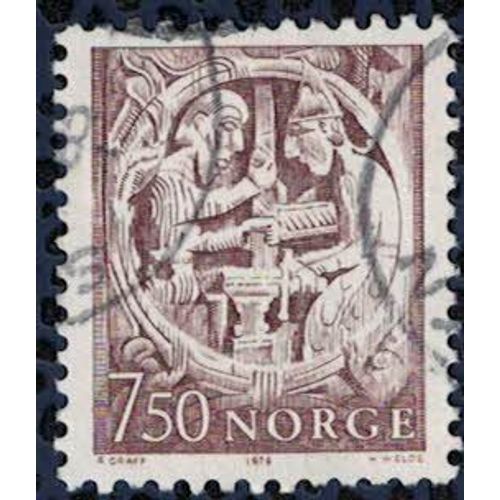 Norvège 1976 Oblitéré Used Church Woodcarving Sculpture Sur Bois Église Hylestad Su